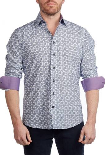 Imbracaminte barbati levinas printed contemporary fit shirt navy paisley