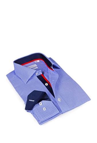 Imbracaminte barbati levinas signature pattern slim fit sport shirt blue