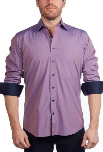 Imbracaminte barbati levinas solid contemporary fit shirt burgundy