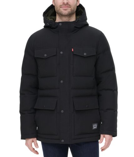 Imbracaminte barbati levis arctic cloth four-pocket hooded parka jacket black