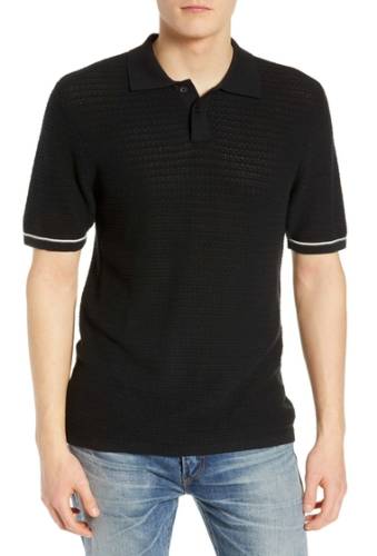 Imbracaminte barbati levis made and crafted regular fit crochet stitch polo jet black