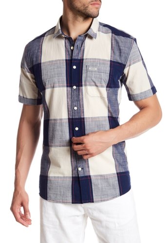 Imbracaminte barbati lindbergh checked short sleeve regular fit shirt blue