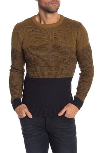 Imbracaminte barbati lindbergh contrast colorblock knit sweater dk mustard mix