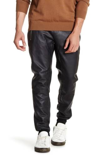 Imbracaminte barbati lindbergh drawstring leather pants black