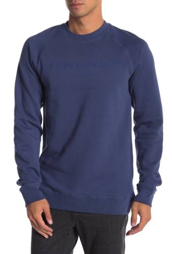 Imbracaminte barbati lindbergh printed long sleeve sweatshirt blue