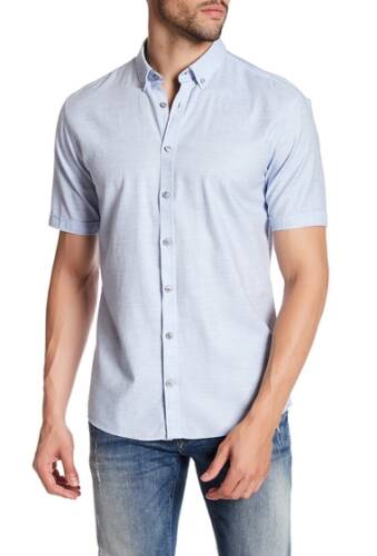 Imbracaminte barbati lindbergh structured short sleeve regular fit shirt lt blue