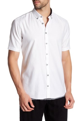 Imbracaminte barbati lindbergh structured short sleeve regular fit shirt white