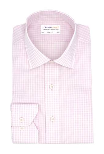 Imbracaminte barbati lorenzo uomo heathered gingham print trim fit dress shirt pink