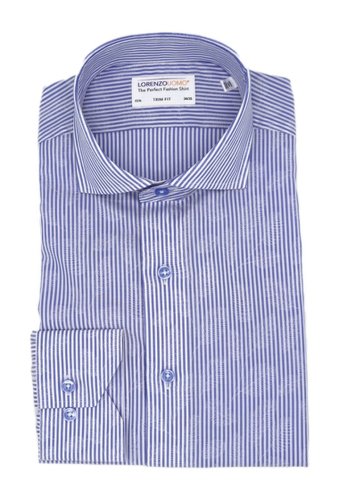 Imbracaminte barbati lorenzo uomo jacquard stripe easy iron trim fit dress shirt light blue