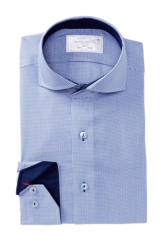 Imbracaminte barbati lorenzo uomo mini geo trim fit dress shirt medium blu