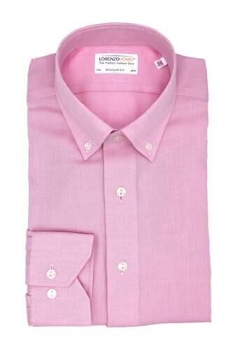 Imbracaminte barbati lorenzo uomo solid textured non-iron regular fit dress shirt pink