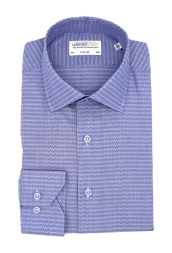 Imbracaminte barbati lorenzo uomo textured geo print trim fit stretch dress shirt light blue