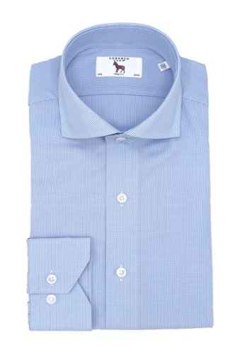 Imbracaminte barbati lorenzo uomo textured micro grid easy iron trim fit dress shirt light blue