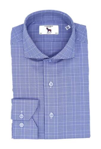 Imbracaminte barbati lorenzo uomo textured plaid check easy iron trim fit dress shirt light blue