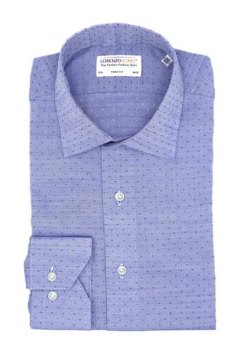Imbracaminte barbati lorenzo uomo textured stitch trim fit dress shirt medium blue