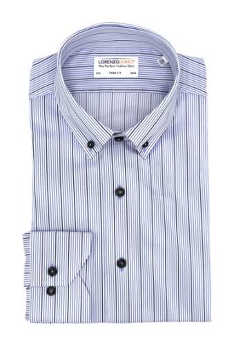 Imbracaminte barbati lorenzo uomo textured stripe stretch trim fit dress shirt light blue