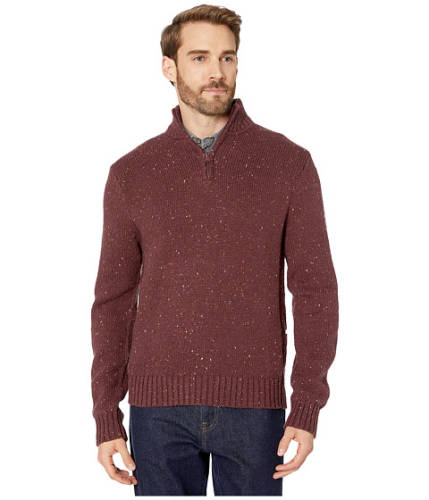 Imbracaminte barbati lucky brand donegal half zip mock sweater heather burgundy