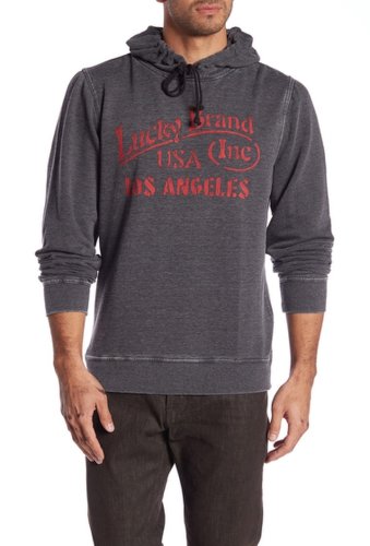Imbracaminte barbati lucky brand graphic logo fleece hoodie jet black