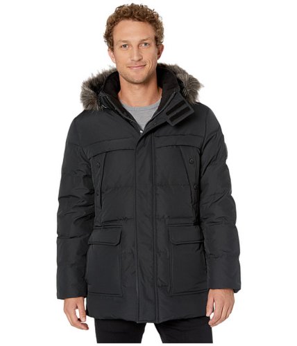 Imbracaminte barbati marc new york by andrew marc pembroke parka with removable faux fur hoodie black