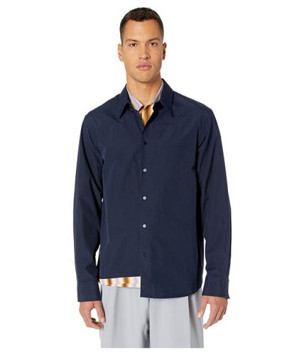 Imbracaminte barbati marni layered soliddegrade shirt bluebrownlilac