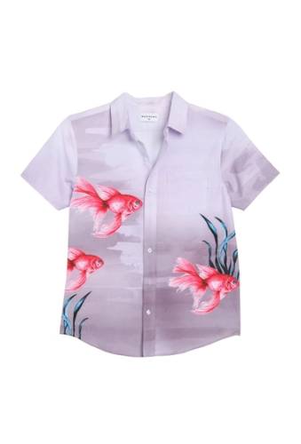 Imbracaminte barbati mavrans majestic goldfish short sleeve regular fit shirt lavander