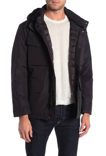 Imbracaminte barbati michael kors baltimore hooded zip utility pocket insulated jacket black
