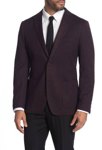 Imbracaminte barbati michael kors burgundy solid two-button notch lapel slim fit jacket burgundycharcoal