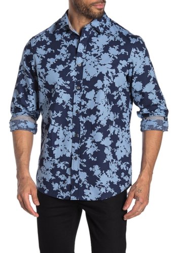 Imbracaminte barbati michael kors classic fit flower print shirt chambray
