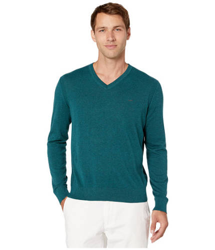 Imbracaminte barbati michael kors cotton embroidered v-neck sweater atlantic melange