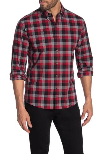 Imbracaminte barbati michael kors maxwell plaid print slim fit shirt pop red