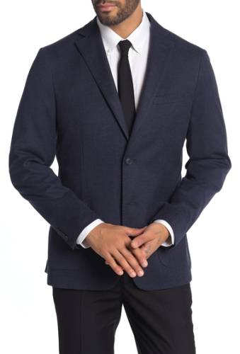 Imbracaminte barbati michael kors navy solid two-button notch lapel slim fit jacket navycharcoal