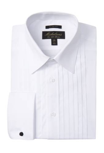 Imbracaminte barbati michelson\'s solid pleated slim fit tuxedo dress shirt white