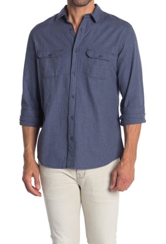 Imbracaminte barbati micros patterned double pocket shirt light blue