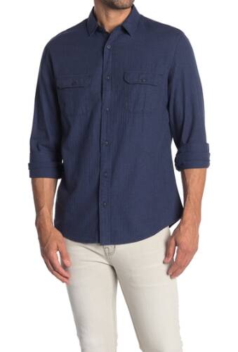 Imbracaminte barbati micros patterned double pocket shirt navy