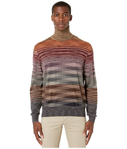 Imbracaminte barbati missoni striped sfumato turtleneck sweater burgundy