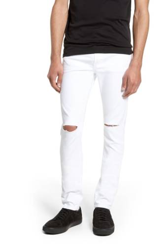 Imbracaminte barbati monfrere greyson skinny fit jeans distressed blanc
