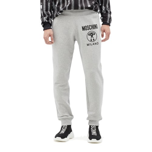 Imbracaminte barbati moschino tonal detail cotton jogger pants fantasy print grey