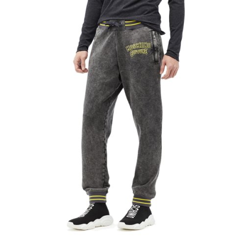 Imbracaminte barbati moschino washed out ribbed jogger pants fantasy print grey