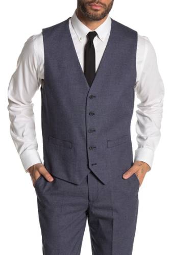 Imbracaminte barbati moss bros medium blue birdseye tailed fit suit separates vest medium grey solid