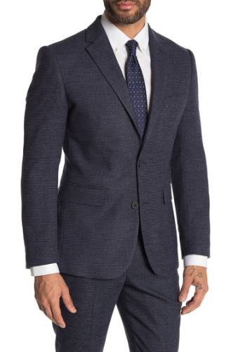 Imbracaminte barbati moss bros medium blue check two button notch lapel tailored fit suit separates jacket medium blue check