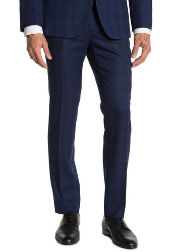 Imbracaminte barbati moss bros medium blue plaid skinny fit suit separates pants - 30-34 inseam medium blue plaid