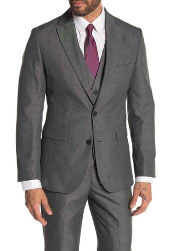 Imbracaminte barbati moss bros medium grey solid two button notch lapel tailored fit suit separates jacket medium grey solid