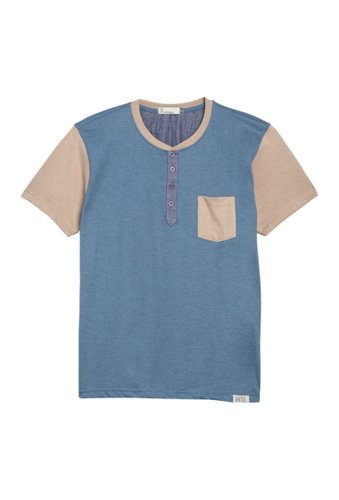 Imbracaminte barbati mtl apparel short sleeve chambray henley china blue