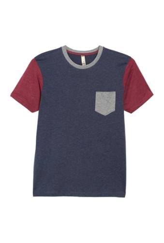 Imbracaminte barbati mtl apparel short sleeve crew neck colorblock t-shirt mood indigo