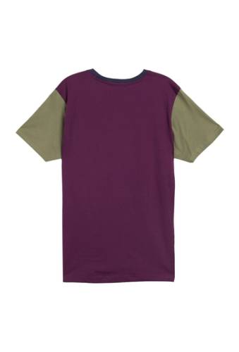 Imbracaminte barbati mtl apparel short sleeve crew neck colorblock t-shirt olivine