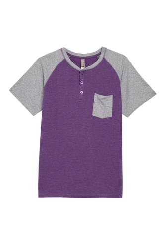 Imbracaminte barbati mtl apparel short sleeve raglan henley purplepremium heather