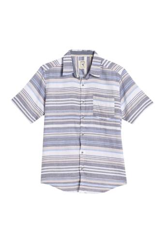 Imbracaminte barbati natural blue short sleeve stripe pocket shirt navy