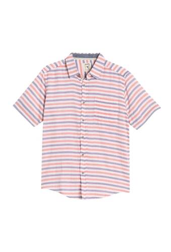 Imbracaminte barbati natural blue striped short sleeve pocket shirt navy