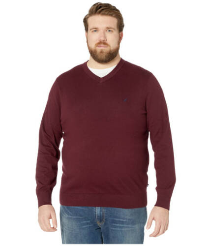 Imbracaminte barbati nautica big tall big amp tall v-neck navtech knit sweater royal burgundy