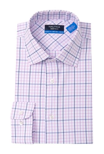 Imbracaminte barbati nautica grid print classic fit dress shirt medium pink check